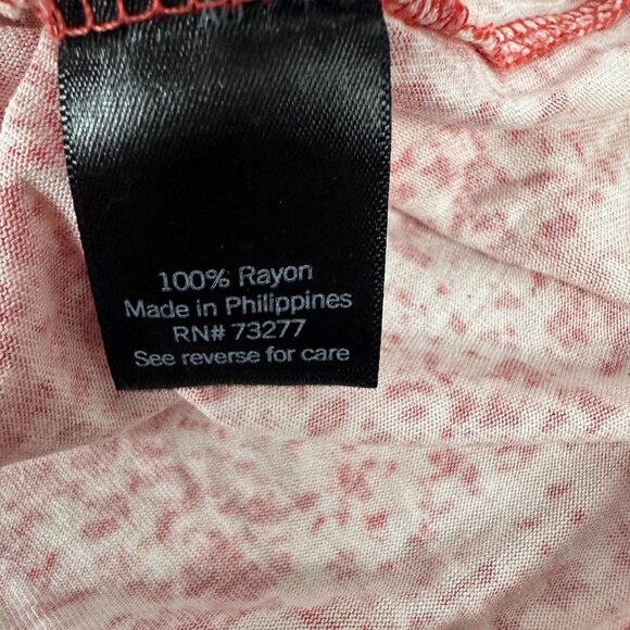 Simply Vera Vera Wang Womens Modern Tee Size M Pink Textured Print Rayon - Picture 4 of 5
